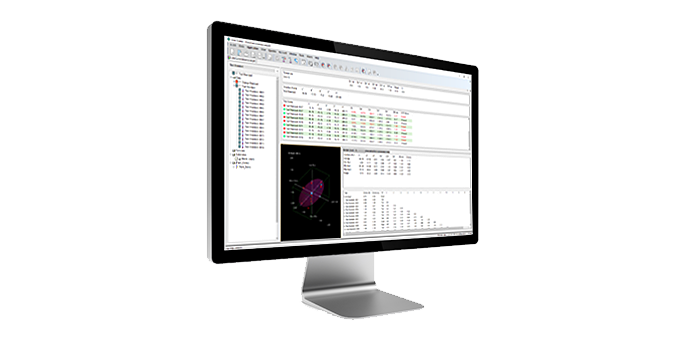 A large desktop computer showing X-Rite color analysis software color iqc.