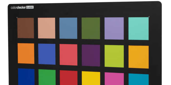 This color chart, ColorChecker Classic, X-Rite, Inc., USA, is used for